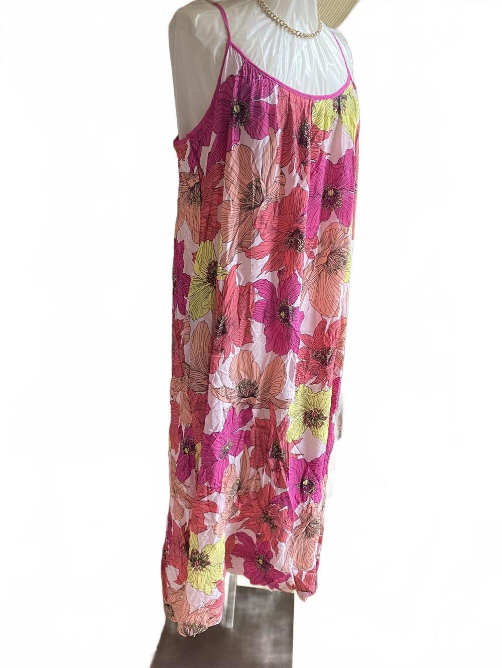 Joyspun Pink Floral Print Women's Maxi Dress Size XL - Picture 2 of 12